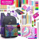 Kit Material Escolar Feminino Completo Mochila Feminina Escolar Material Estojo Escolar Menina Rosa